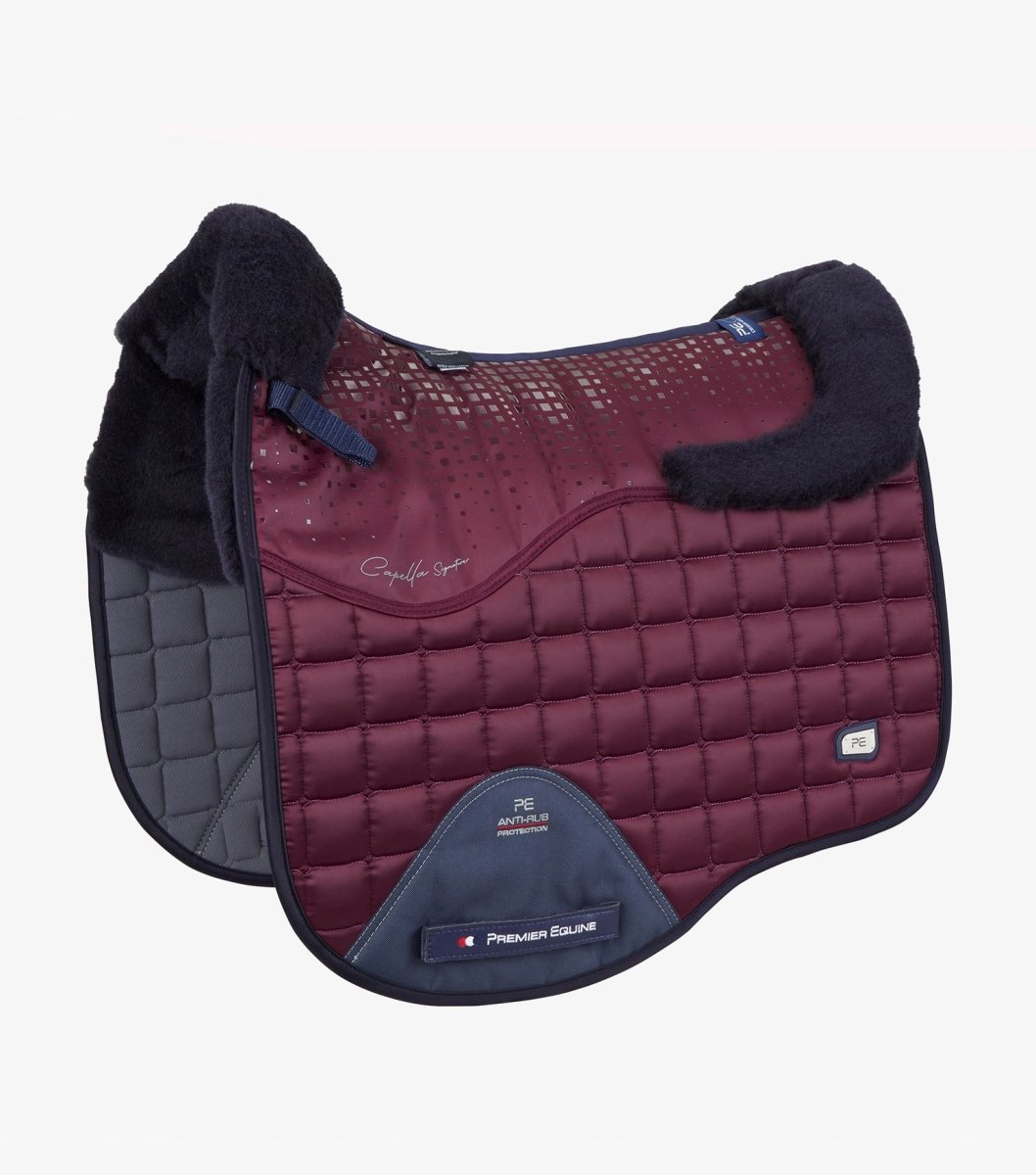 PEI Capella Anti-Slip Wool Dressage Satin Saddle Pad + BONUS Bag - Active Equine