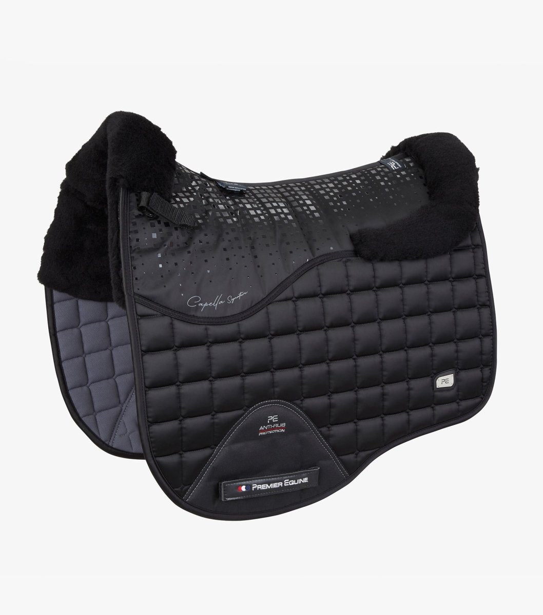 PEI Capella Anti-Slip Wool Dressage Satin Saddle Pad + BONUS Bag - Active Equine