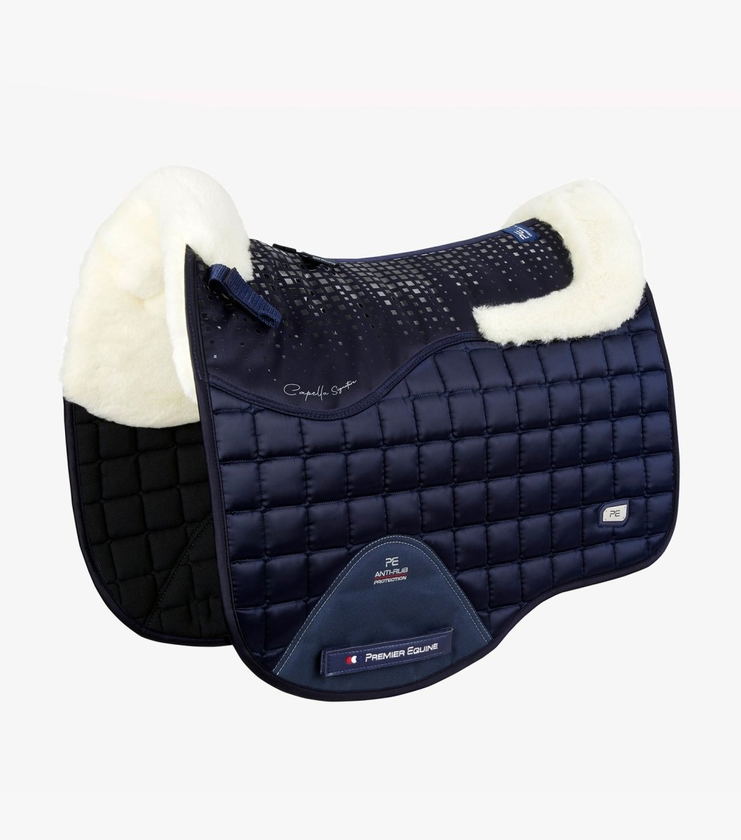 PEI Capella Anti-Slip Wool Dressage Satin Saddle Pad + BONUS Bag - Active Equine