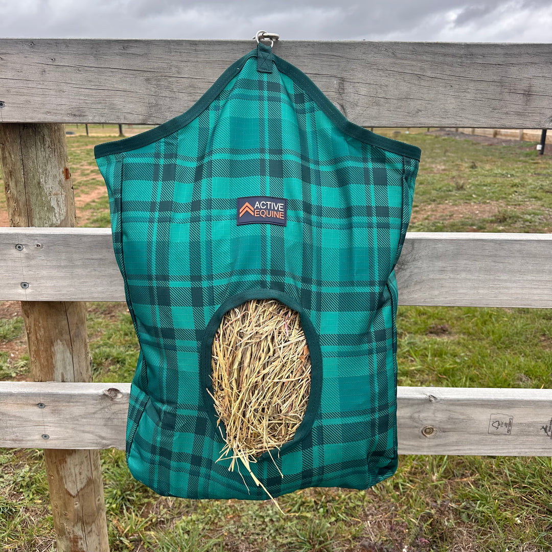 AE Hay Bag Feeder | Green Check