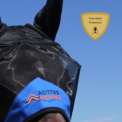 AE Deluxe Fine Mesh Fly Mask (with ears) - Active Equine