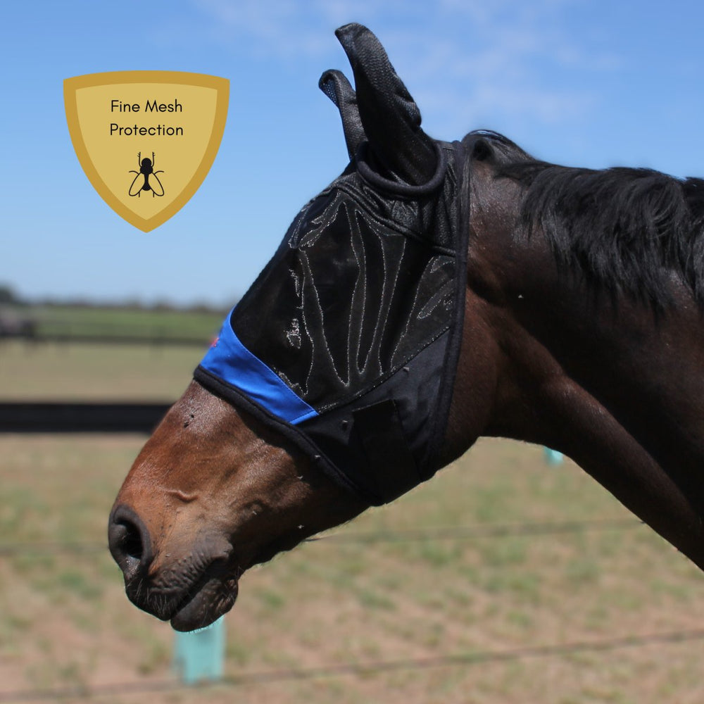 AE Deluxe Fine Mesh Fly Mask (with ears) - Active Equine