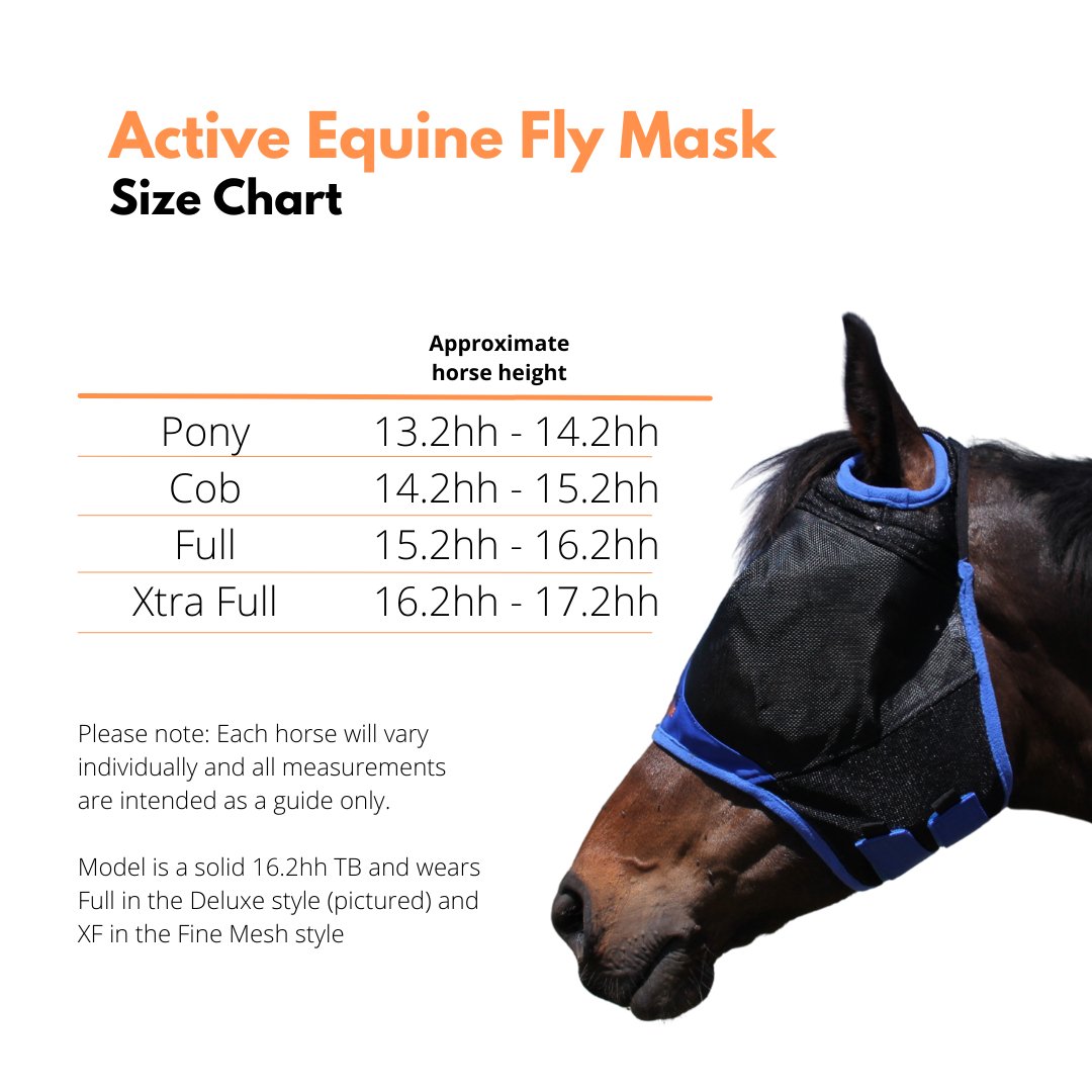 AE Deluxe Fly Mask (with ears) - Active Equine