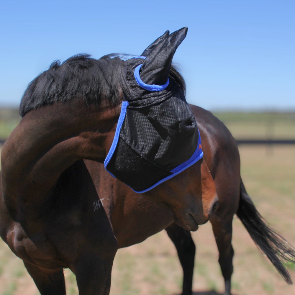 AE Deluxe Fly Mask (with ears) - Active Equine