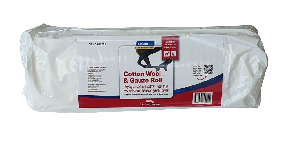 Cotton Wool & Gauze Roll 500g | Kelato - Active Equine