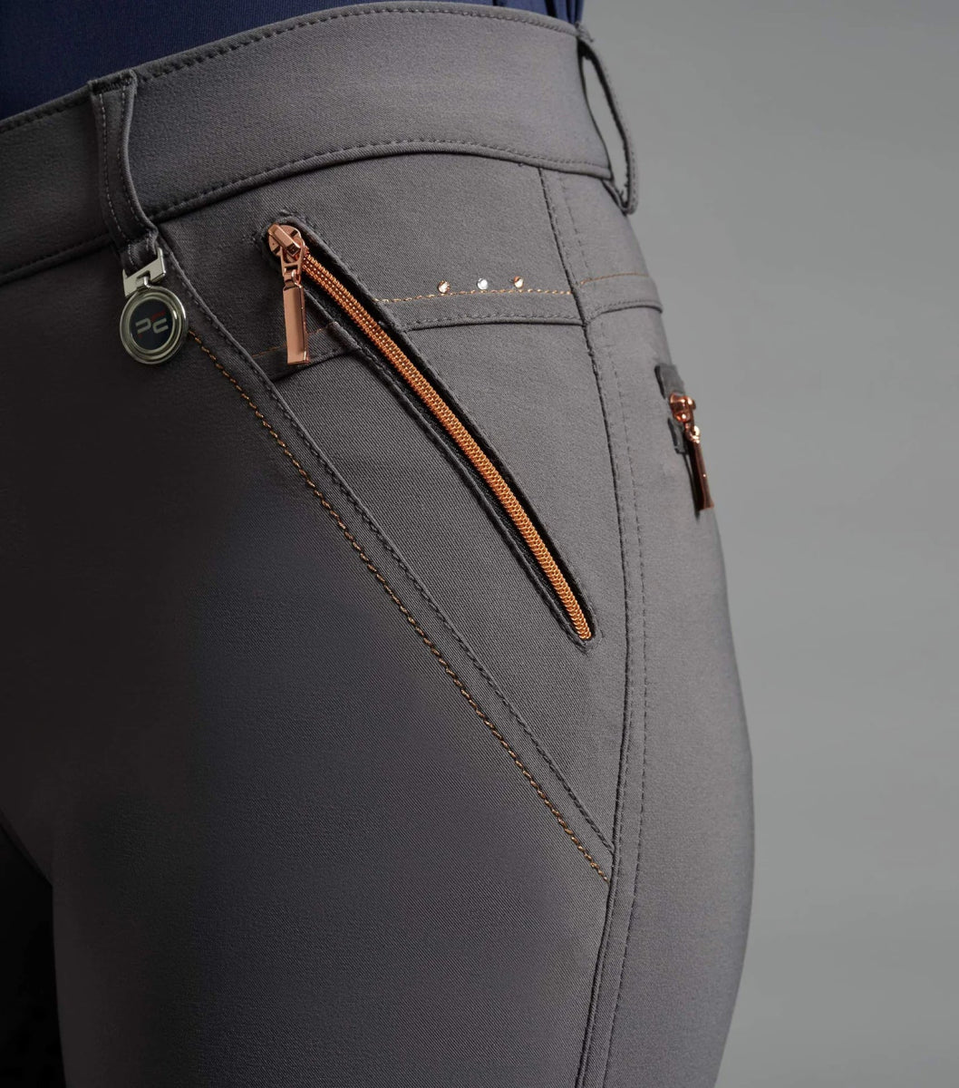 Milliania Anthracite Ladies Full Seat Gel Riding Breeches | Premier Equine - Active Equine