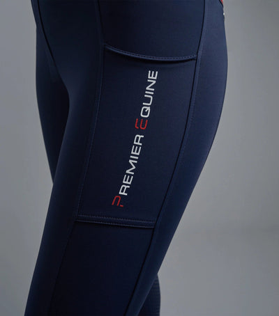 Mirillo Navy Ladies Full Seat Gel Riding Tights | Premier Equine - Active Equine