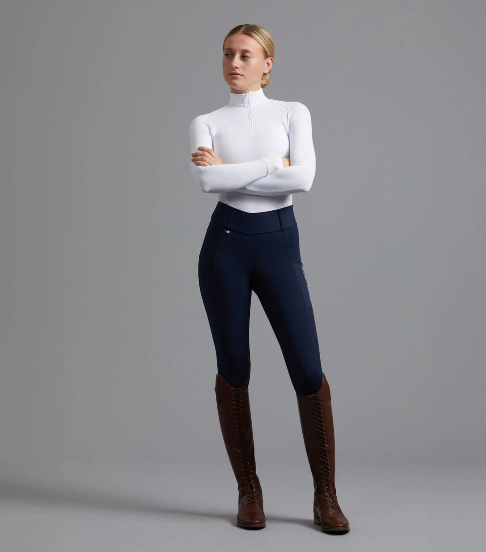 Mirillo Navy Ladies Full Seat Gel Riding Tights | Premier Equine - Active Equine