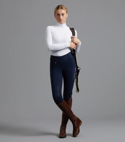 Mirillo Navy Ladies Full Seat Gel Riding Tights | Premier Equine - Active Equine