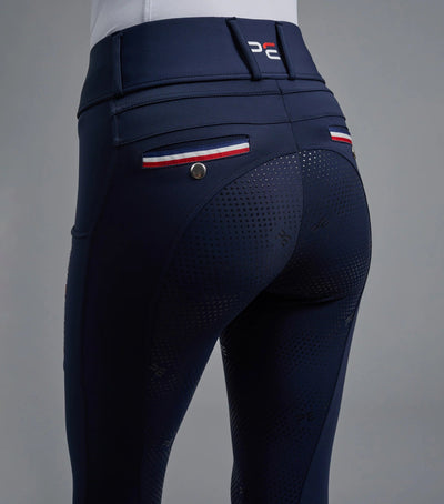 Mirillo Navy Ladies Full Seat Gel Riding Tights | Premier Equine - Active Equine