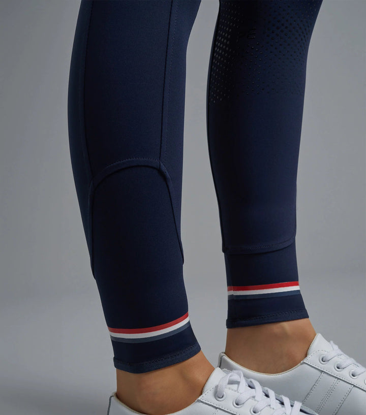 Mirillo Navy Ladies Full Seat Gel Riding Tights | Premier Equine - Active Equine