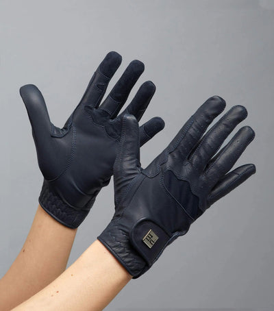 Mizar Ladies Leather Riding Gloves (Navy) - Active Equine