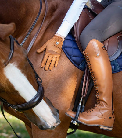 Mizar Ladies Leather Riding Gloves (Tan) - Active Equine