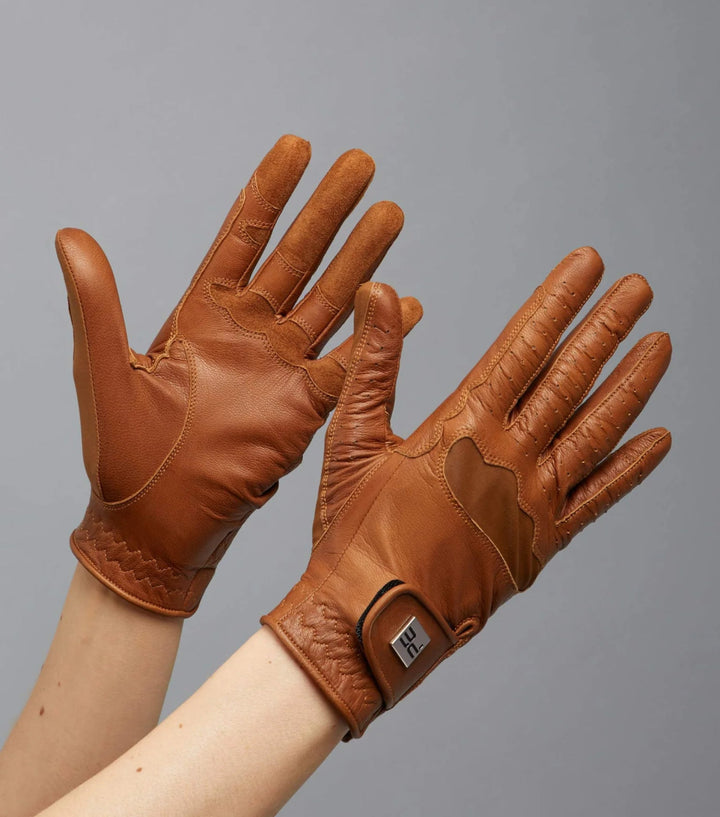 Mizar Ladies Leather Riding Gloves (Tan) - Active Equine