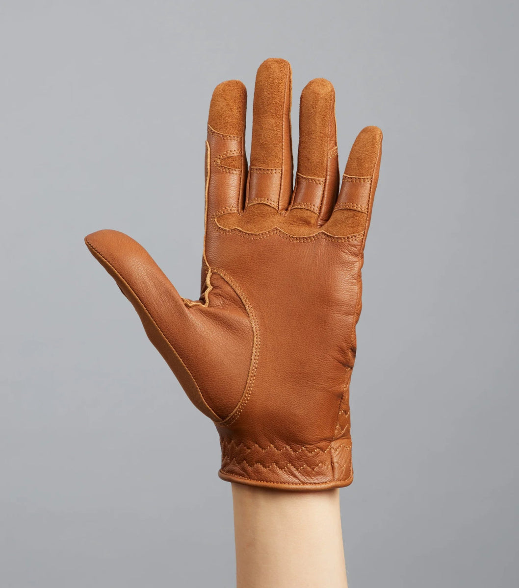 Mizar Ladies Leather Riding Gloves (Tan) - Active Equine