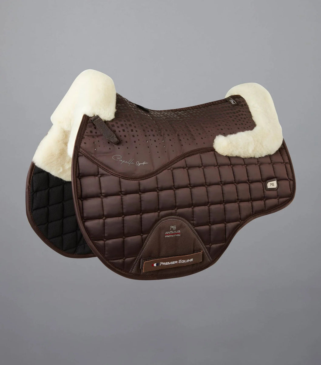 PEI Capella Anti - Slip Wool GP/Jump Satin Saddle Pad + BONUS Bag - Active Equine