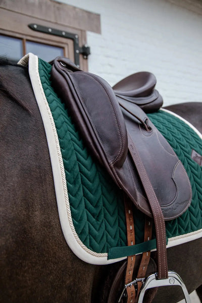 Saddle Pad Velvet Contrast Dressage Pine Green | Kentucky Horsewear - Active Equine