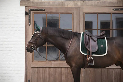 Saddle Pad Velvet Contrast Dressage Pine Green | Kentucky Horsewear - Active Equine