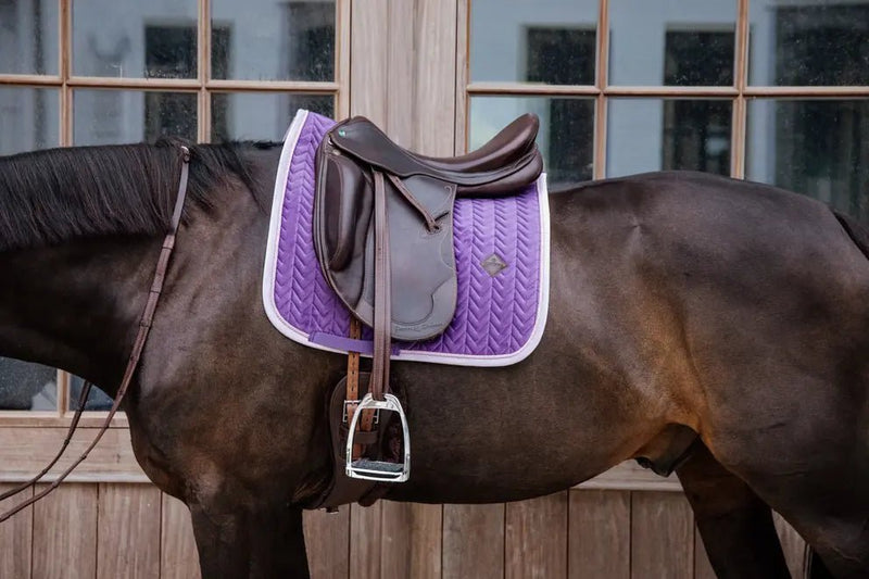 Saddle Pad Velvet Contrast Dressage Royal Purple | Kentucky Horsewear - Active Equine