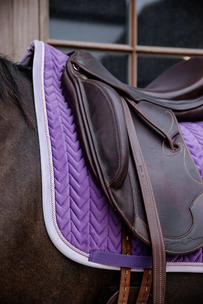 Saddle Pad Velvet Contrast Dressage Royal Purple | Kentucky Horsewear - Active Equine