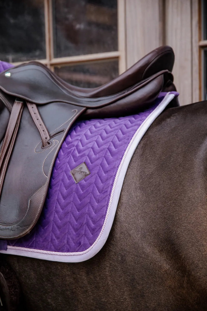 Saddle Pad Velvet Contrast Dressage Royal Purple | Kentucky Horsewear - Active Equine