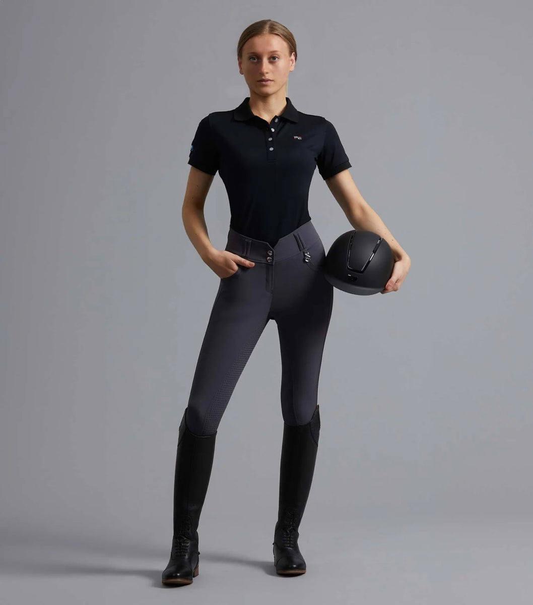 Sophia Anthracite Ladies Full Seat High Waist Riding Breeches | Premier Equine - Active Equine