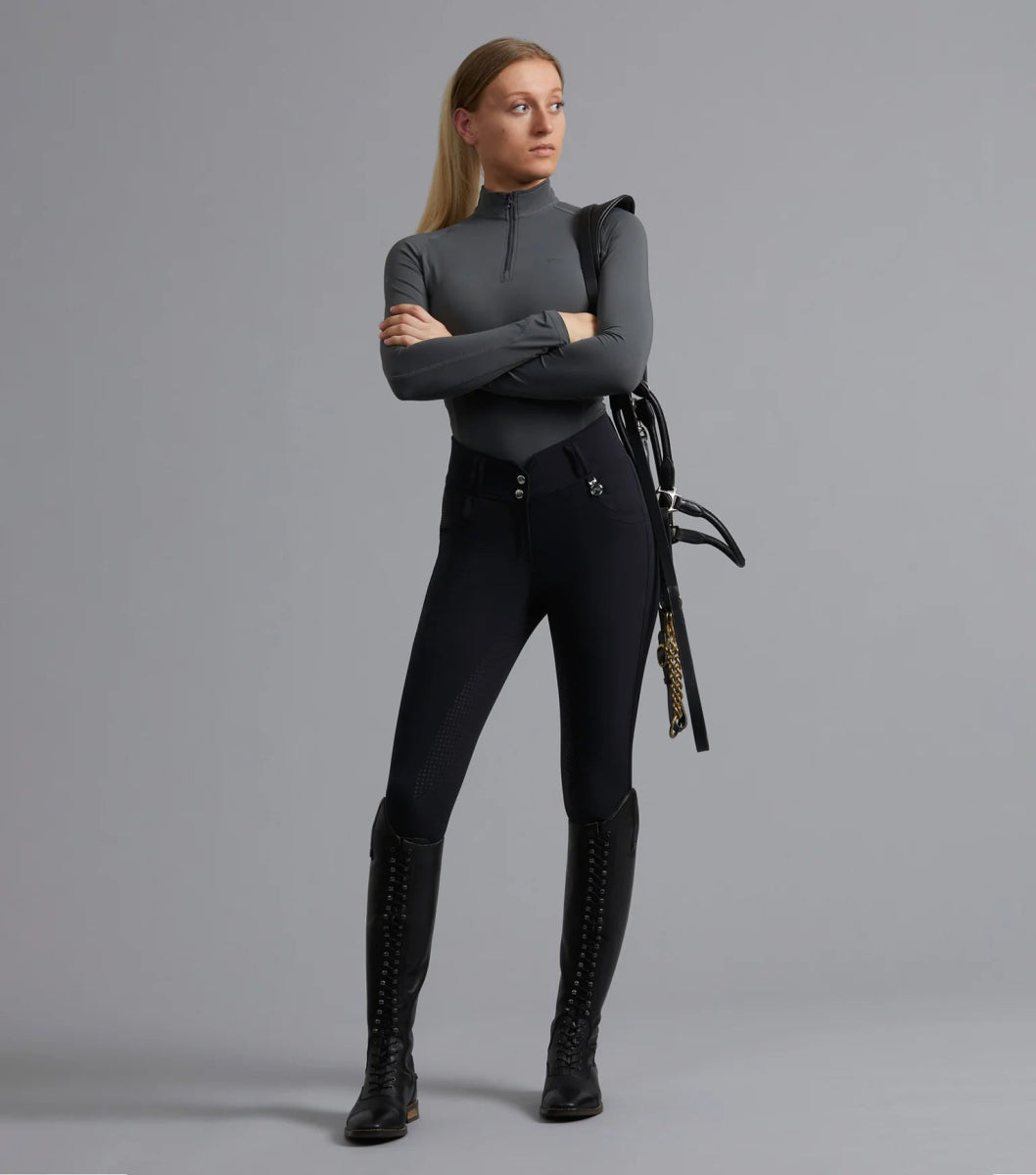 Sophia Black Ladies Full Seat High Waist Riding Breeches | Premier Equine - Active Equine