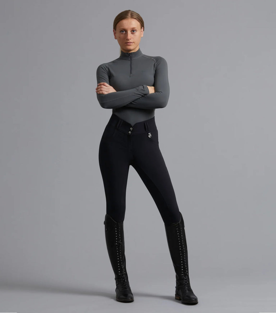 Sophia Black Ladies Full Seat High Waist Riding Breeches | Premier Equine - Active Equine