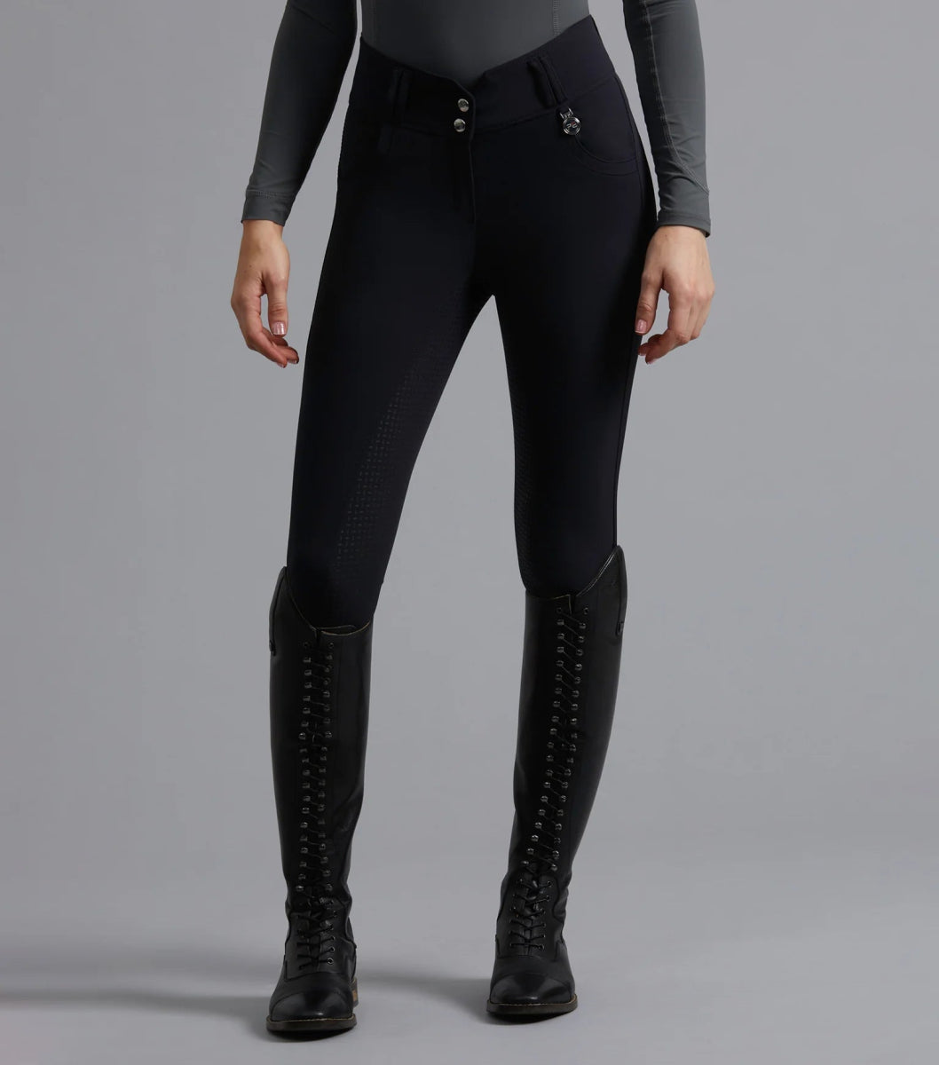 Sophia Black Ladies Full Seat High Waist Riding Breeches | Premier Equine - Active Equine