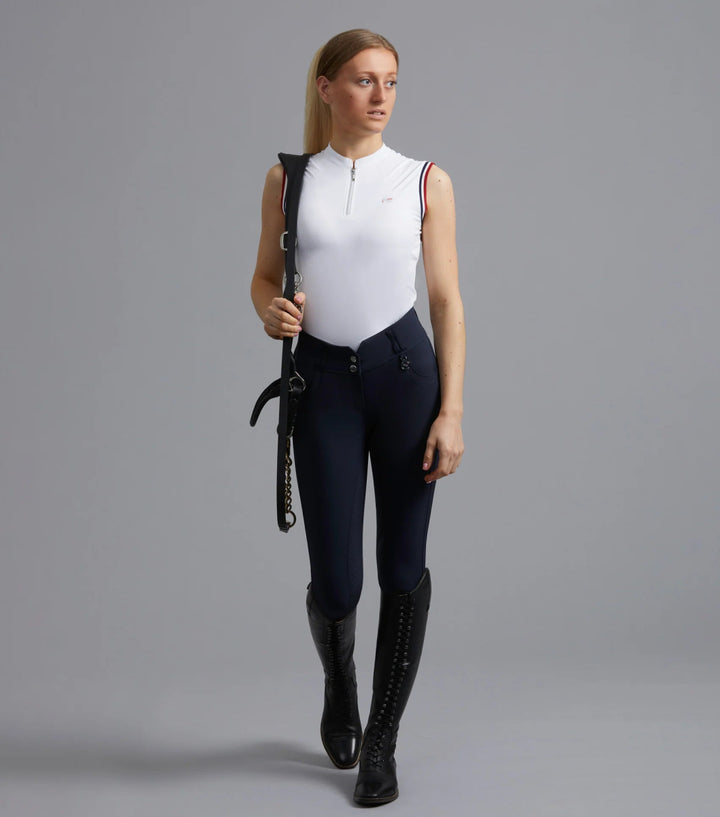 Sophia Navy Ladies Full Seat High Waist Riding Breeches | Premier Equine - Active Equine