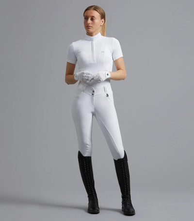 Sophia White Ladies Full Seat High Waist Competition Riding Breeches | Premier Equine - Active Equine