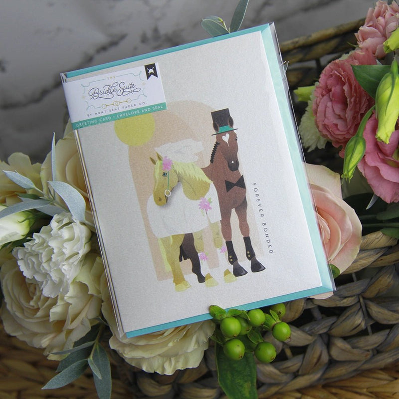Forever Bonded - Equestrian Horse Barn Wedding Card | Hunt Seat Paper Co - Active Equine