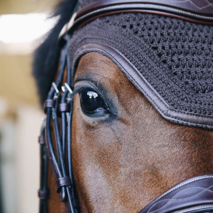 Horse Fly Veil (anti slip) Leather | Kentucky Horsewear - Active Equine