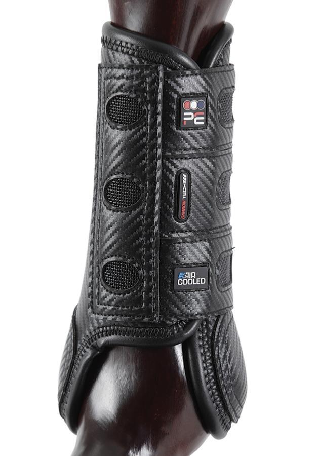 PEI Carbon Tech Air Cooled Eventing Horse Boots (front, black) - Active Equine