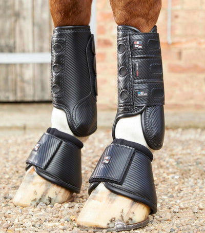 PEI Carbon Tech Air Cooled Eventing Horse Boots (front, black) - Active Equine