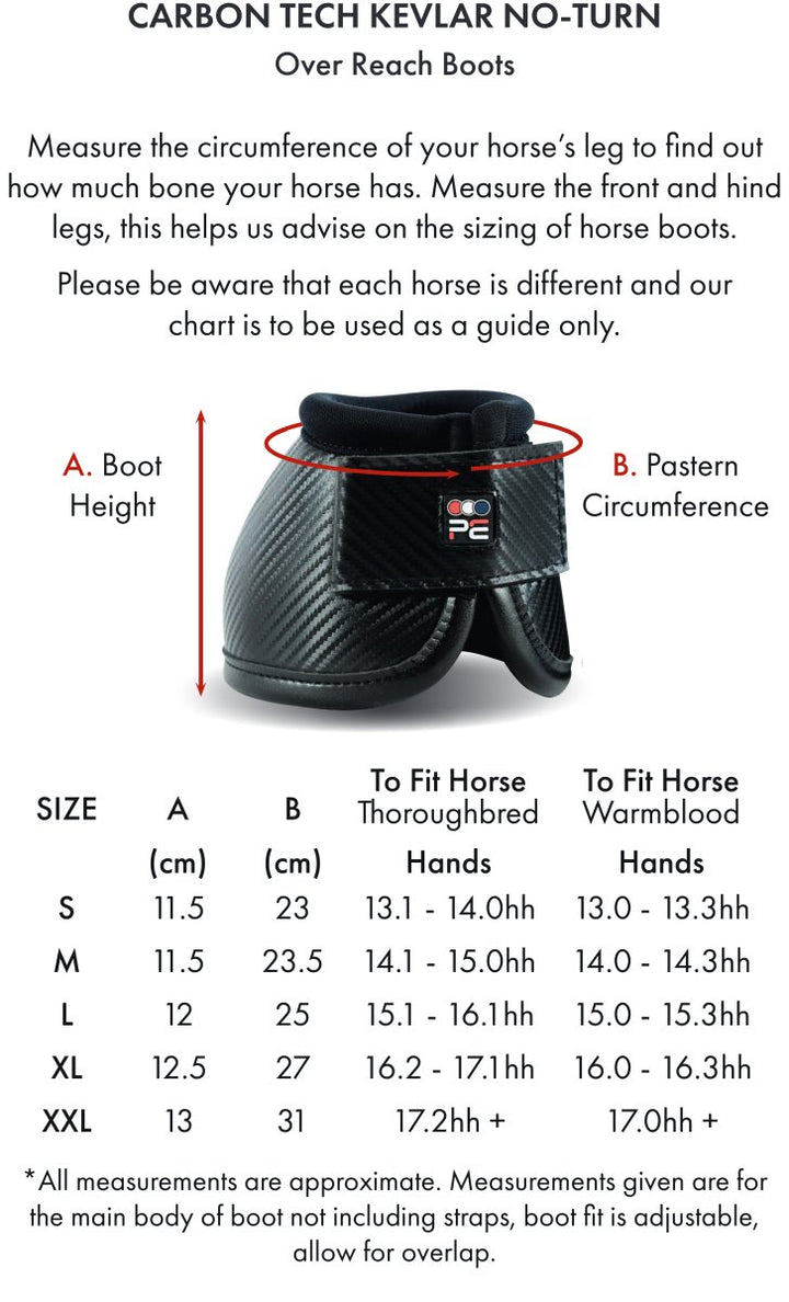 PEI Carbon Tech Kevlar No-Turn Over Reach Horse Boots (set of 2) - Active Equine