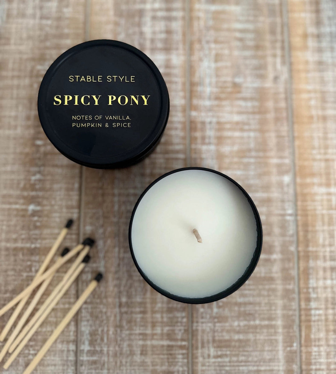 Spicy Pony Soy Wax Seasonal Candle Tin | Stable Style - Active Equine