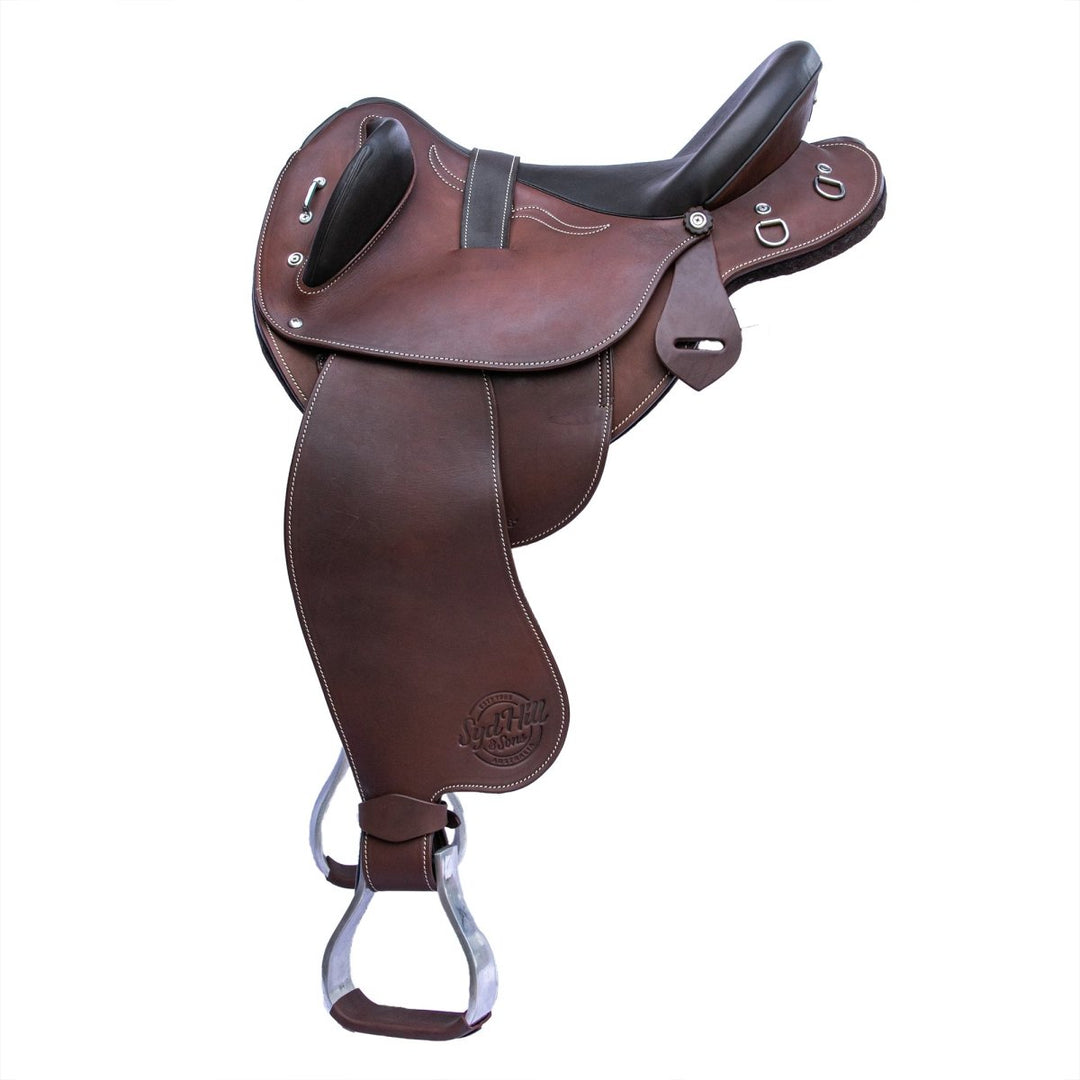 Syd Hill Barkley Stock Saddle with Swinging Fender, Leather - SHXP Adjustable Tree - Active Equine