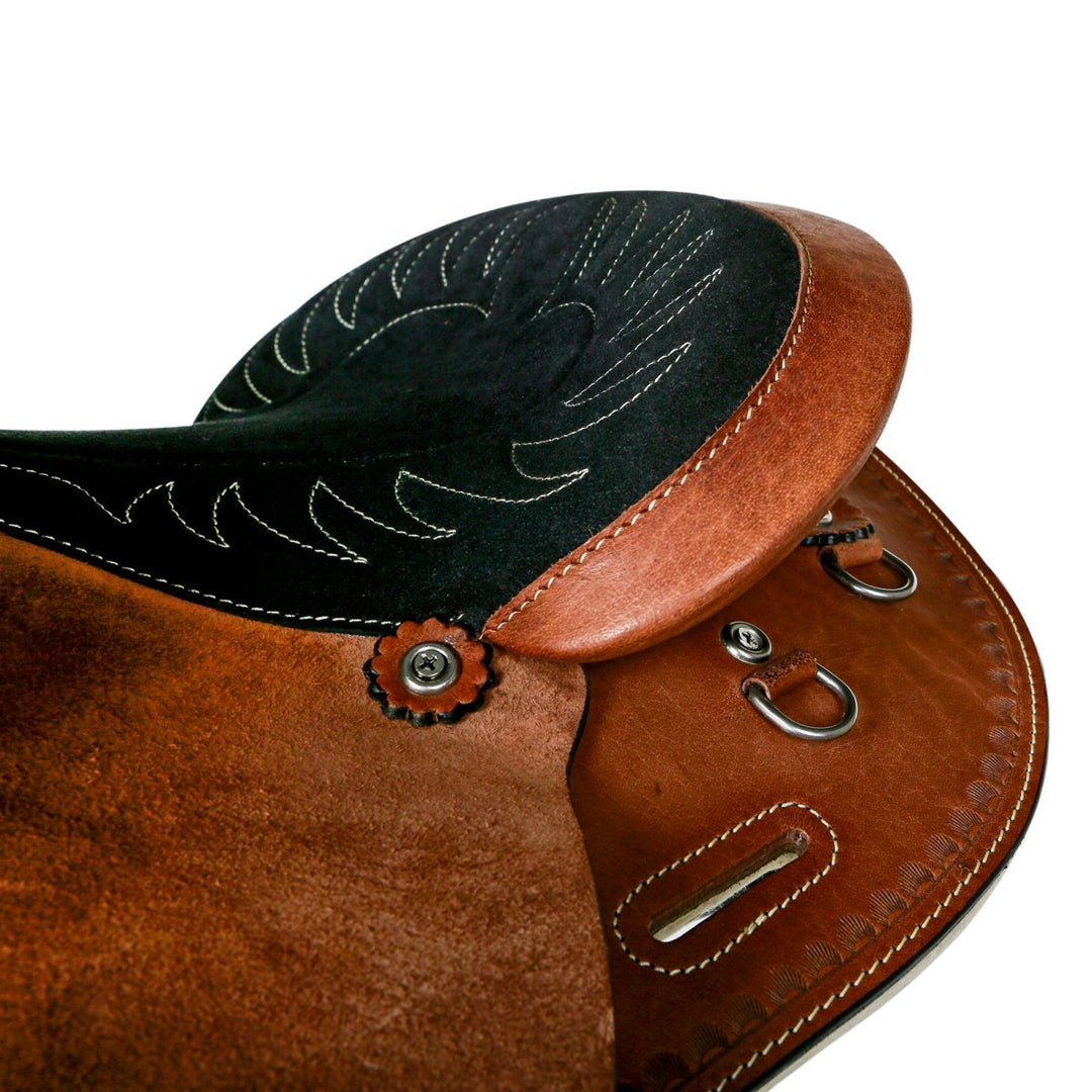 Syd Hill Gibson Half Breed Saddle, Roughout Leather - SHXP Adjustable Tree and Panels - Active Equine