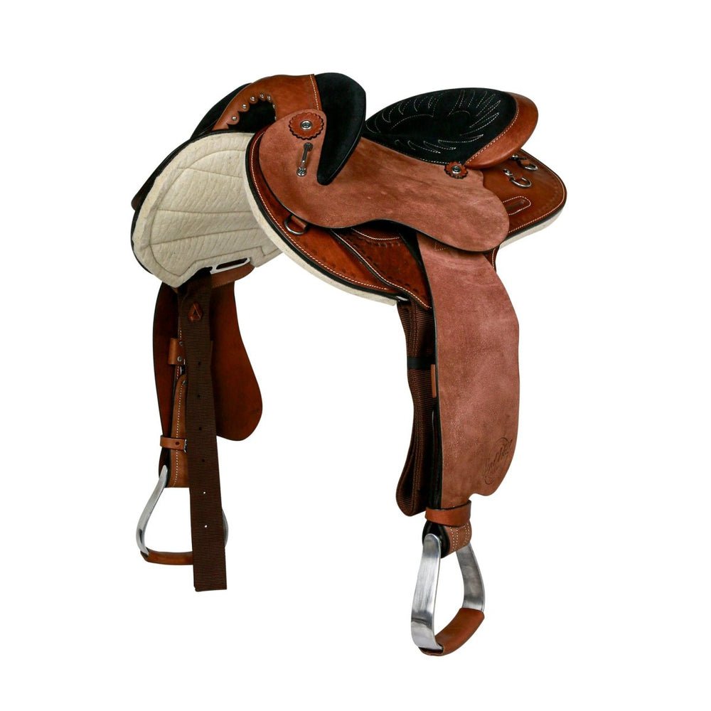 Syd Hill Gibson Half Breed Saddle, Roughout Leather - SHXP Adjustable Tree and Panels - Active Equine