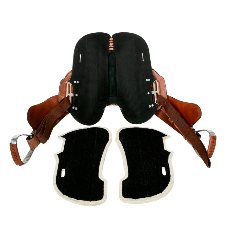 Syd Hill Gibson Half Breed Saddle, Roughout Leather - SHXP Adjustable Tree and Panels - Active Equine