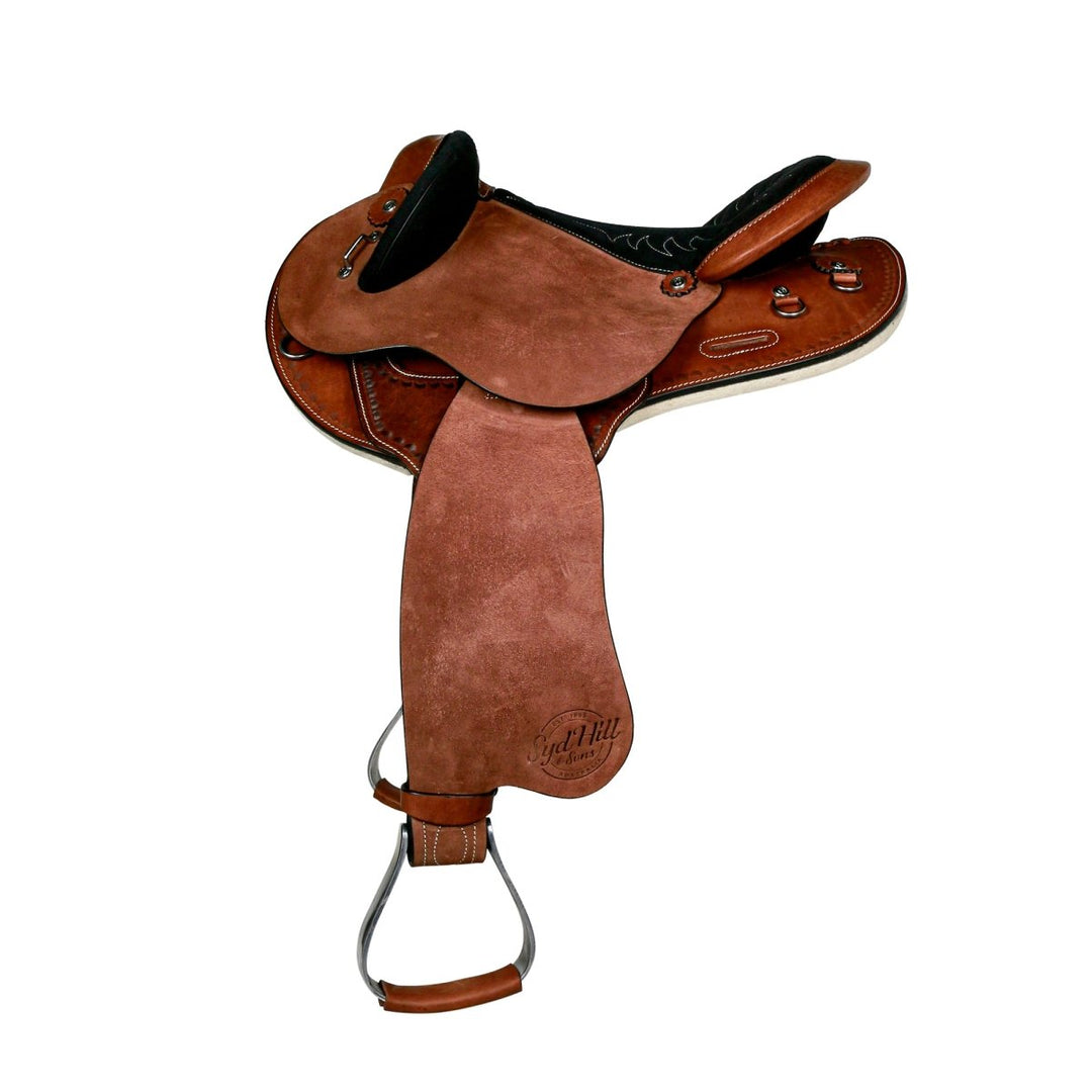 Syd Hill Gibson Half Breed Saddle, Roughout Leather - SHXP Adjustable Tree and Panels - Active Equine