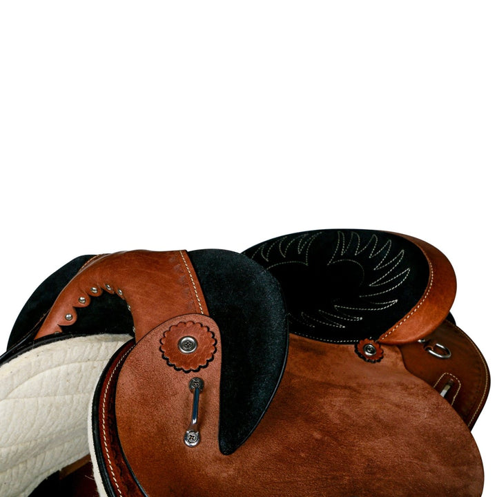 Syd Hill Gibson Half Breed Saddle, Roughout Leather - SHXP Adjustable Tree and Panels - Active Equine