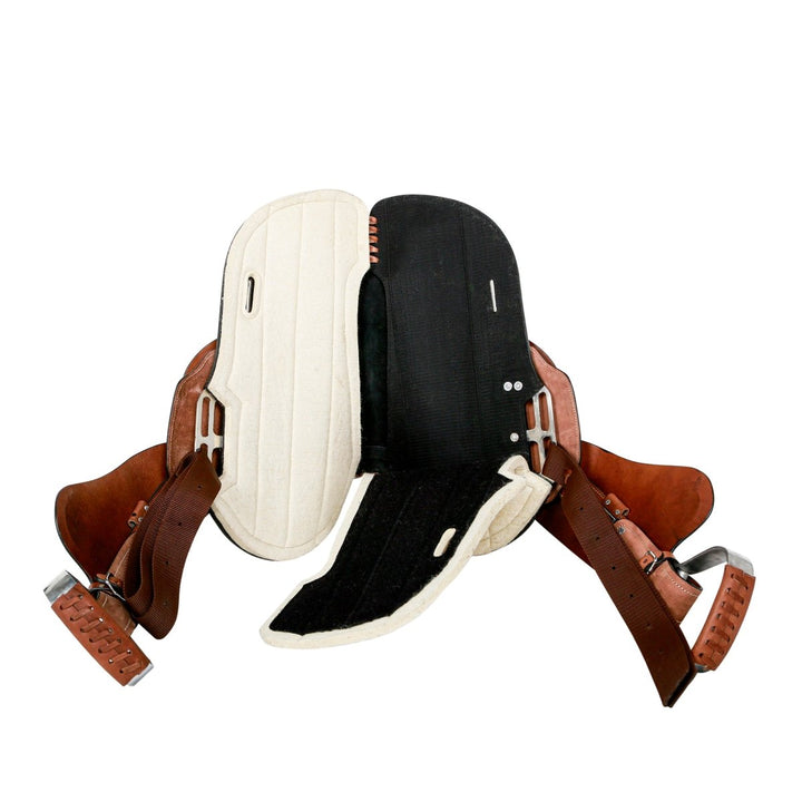 Syd Hill Gibson Half Breed Saddle, Roughout Leather - SHXP Adjustable Tree and Panels - Active Equine