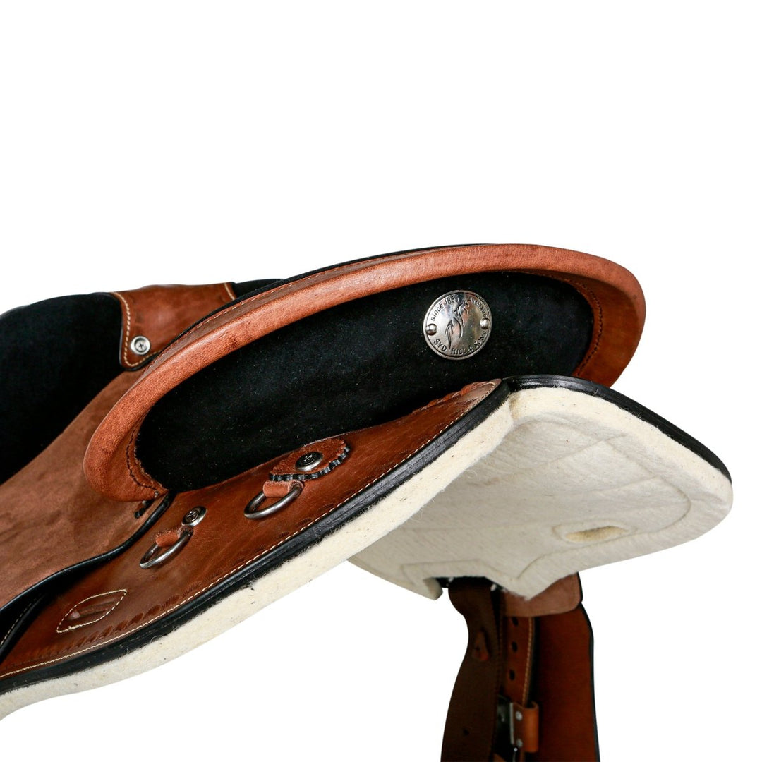 Syd Hill Gibson Half Breed Saddle, Roughout Leather - SHXP Adjustable Tree and Panels - Active Equine