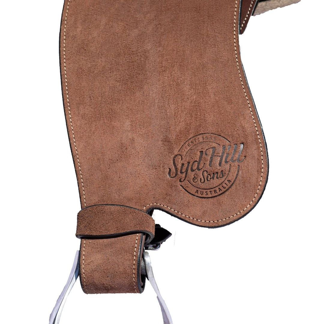 Syd Hill Hawk Polocrosse Stock Saddle, Roughout Leather - SHXP Adjustable Tree and Panels - Active Equine