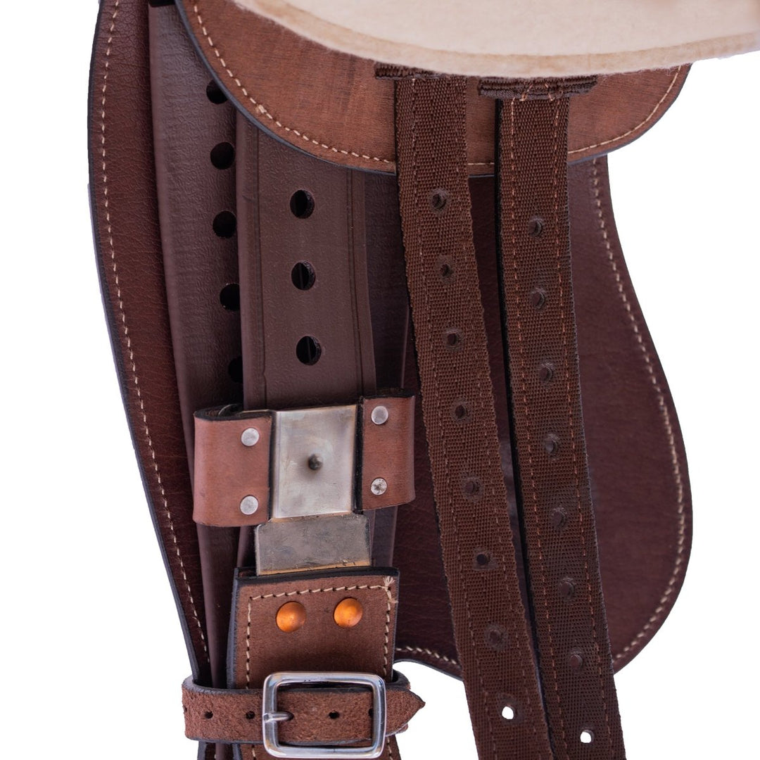 Syd Hill Hawk Polocrosse Stock Saddle, Roughout Leather - SHXP Adjustable Tree and Panels - Active Equine