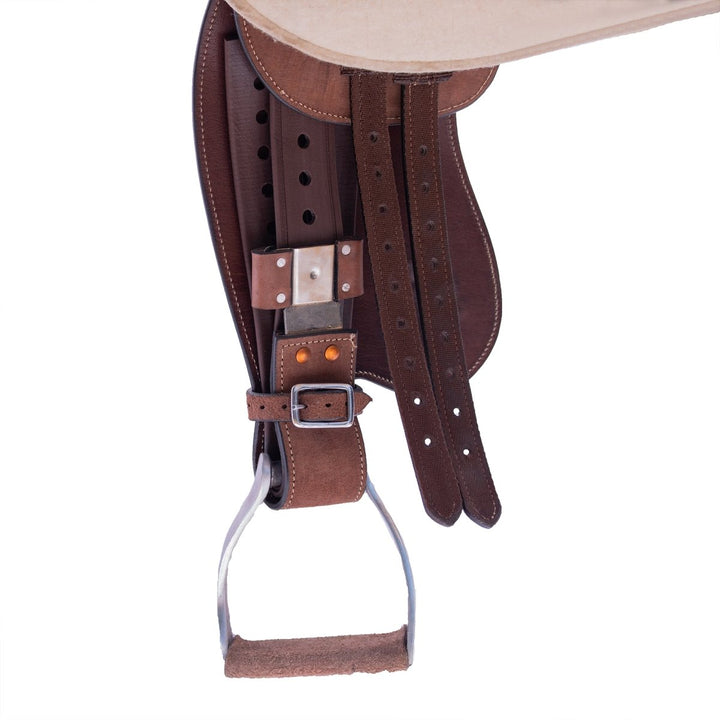 Syd Hill Hawk Polocrosse Stock Saddle, Roughout Leather - SHXP Adjustable Tree and Panels - Active Equine