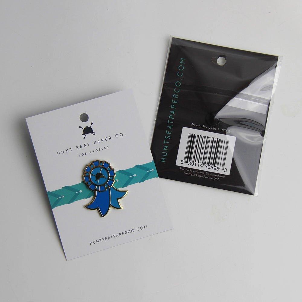 Winner Pony Pin | Equestrian Blue Ribbon Lapel Pin | Hunt Seat Paper Co - Active Equine